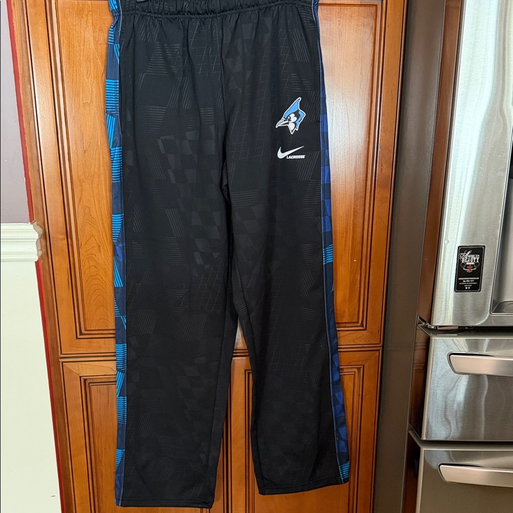 Nike John Hopkins Black sweatpants with Blue Accents NWOT